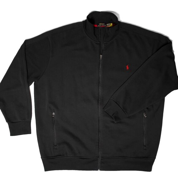 Polo Ralph Lauren Black Cotton Blend Zip-Up Sweatshirt Jacket Men Size 2XLT (B4) - Picture 6 of 14